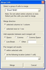 Excel Merge (Combine) Cells, Columns & Data Softwa screenshot